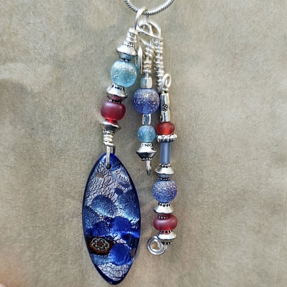 Fancy glass bead necklace